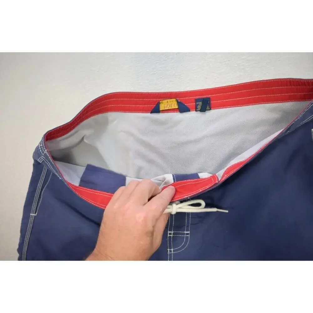 Polo Ralph Lauren Cargo Swim‎ Trunks Blue Water Shorts Netted Mens Size XL